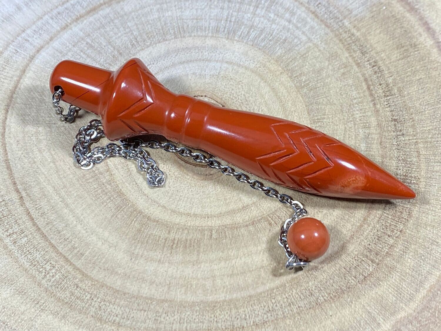 Pendule Thot en Jaspe Rouge