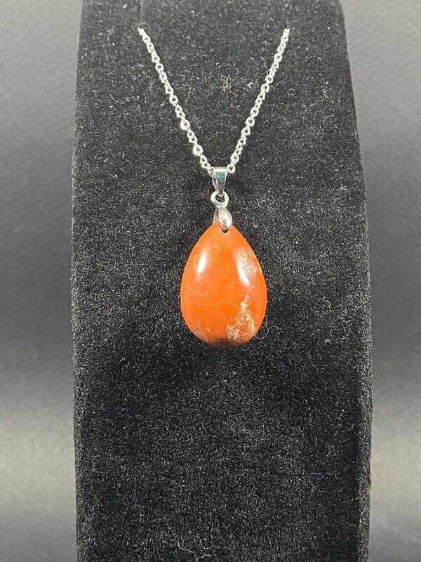Pendentif Jaspe Rouge - Goutte