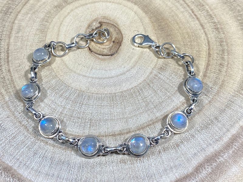 Bracelet en Argent & Pierre de Lune