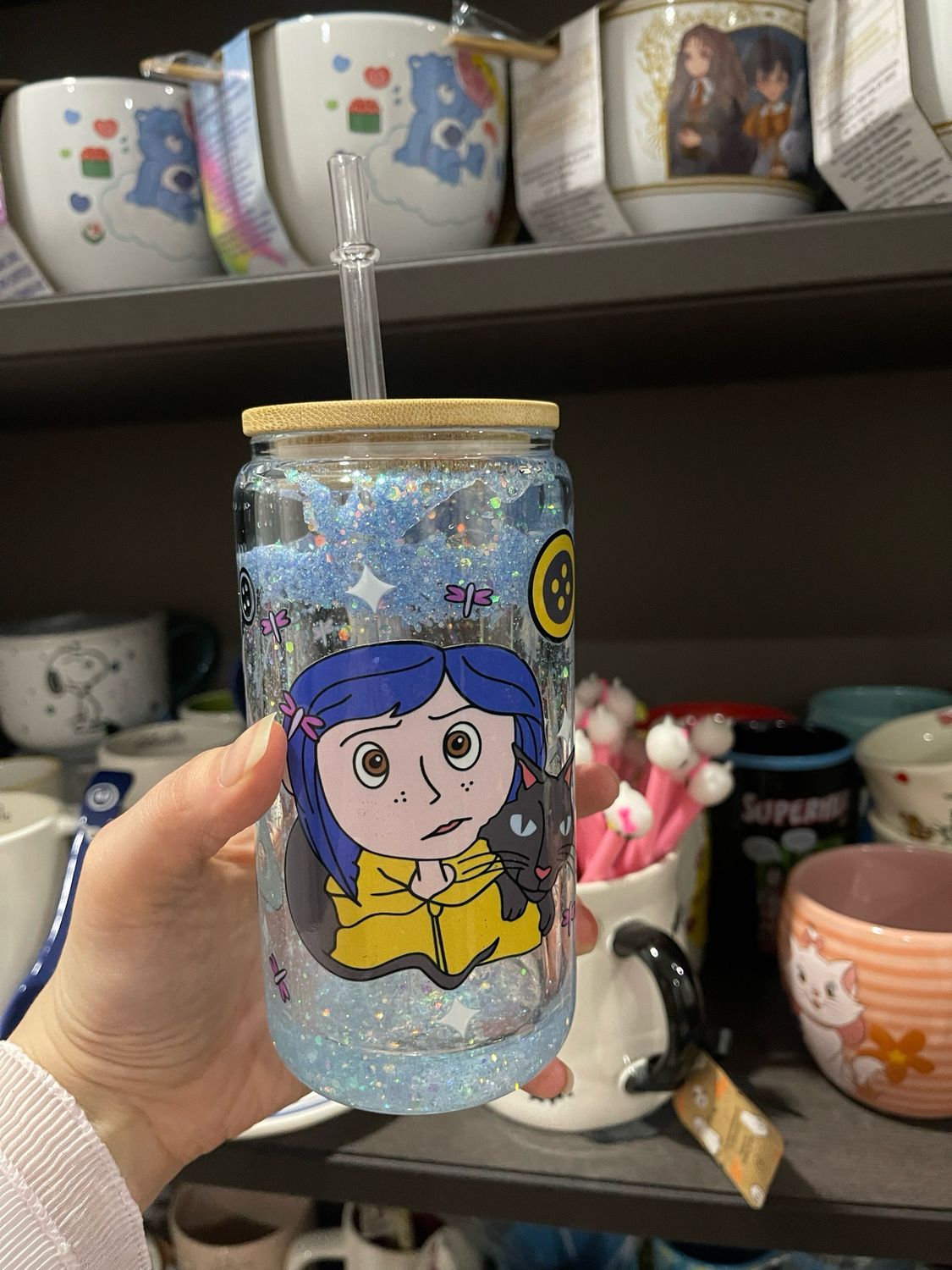 Coraline snow globe glass tumbler 