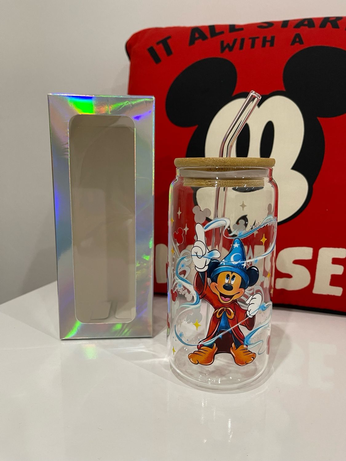 Mickey Mouse glass tumbler