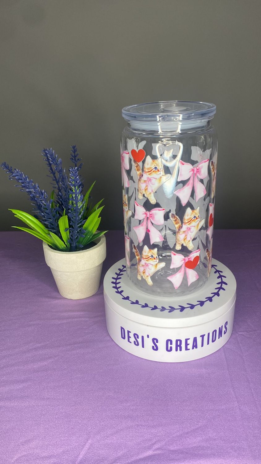 Lovely Kitten Plastic Chic Can cup