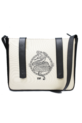 Maya Nahualt Black Velvet & Leather Messenger Bag Maya Nahualt Black Velvet & Leather Messenger Bag