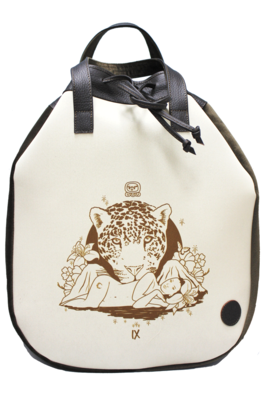 Maya Nahualt Brown Velvet & Leather Backpack Maya Nahualt Brown Velvet & Leather Backpack