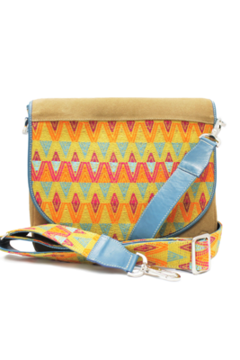 Suede, Leather, & Trópico Textile Shoulder Bag Suede, Leather, & Trópico Textile Shoulder Bag