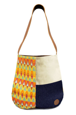 Velvet, Denim & Trópico Textile Shoulder Bag 