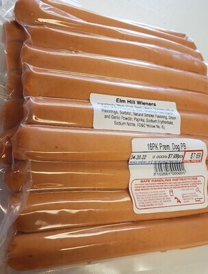 16PK Pork/Beef Hot Dogs
