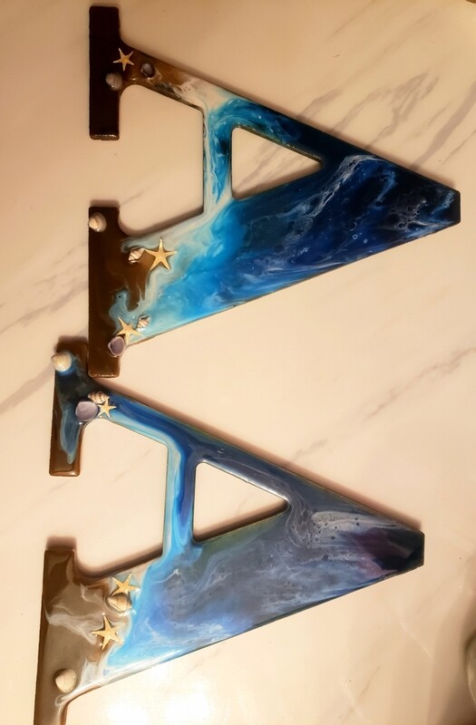 Custom resin ocean letters