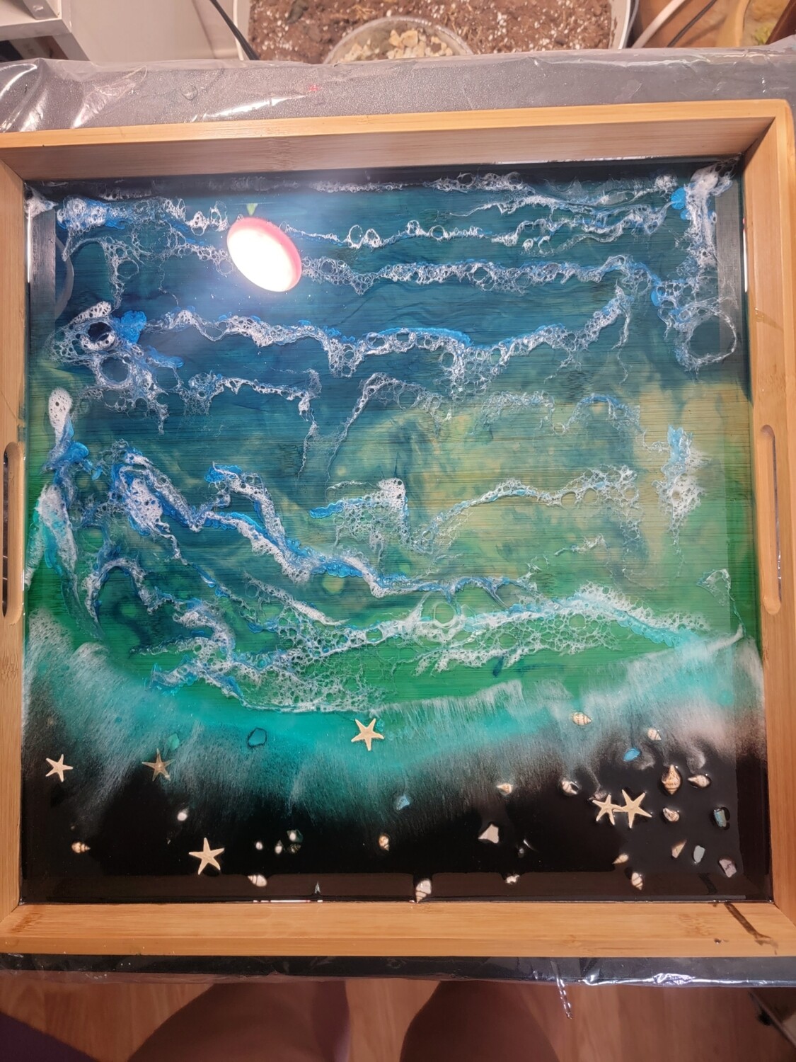 Black sand beach tray