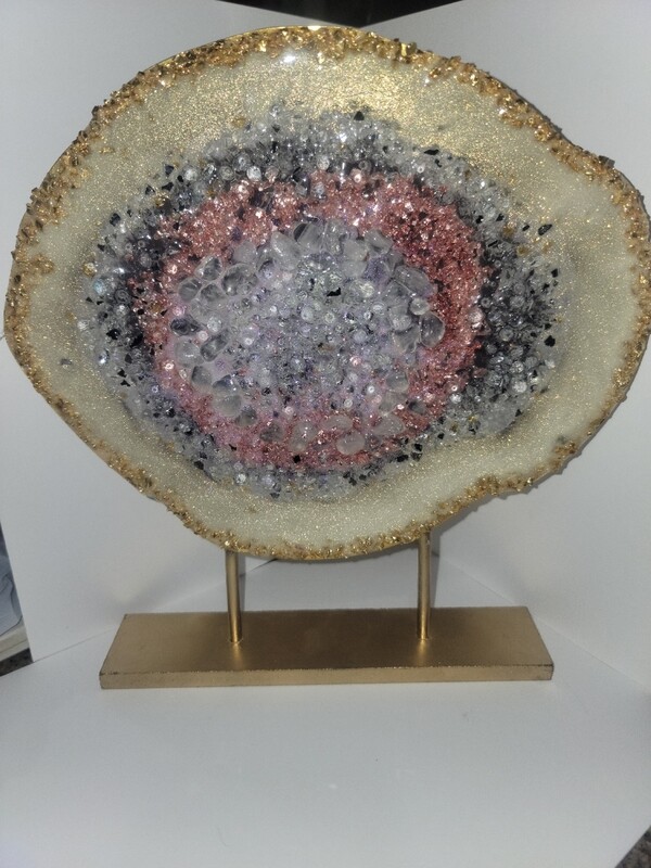 Pink geode art