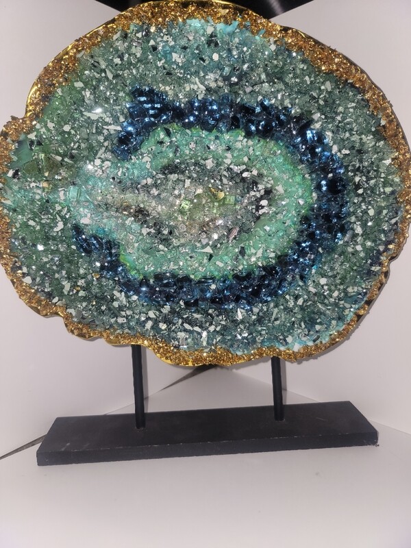 Blue geode art