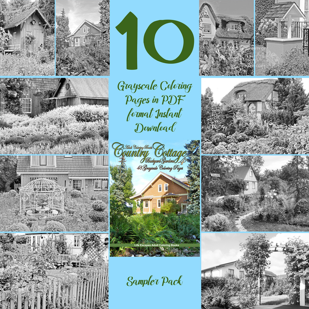 Country Cottage Backyard Gardens 4 Sampler Digital Download