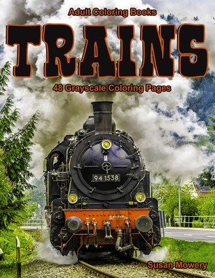 Trains Adult Coloring Book PDF Digital Download