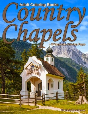 Country Chapels Adult Coloring Book PDF Digital Download