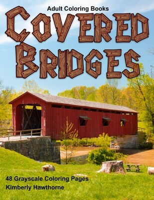 Covered Bridges Coloring Book for Adults PDF Digital Download