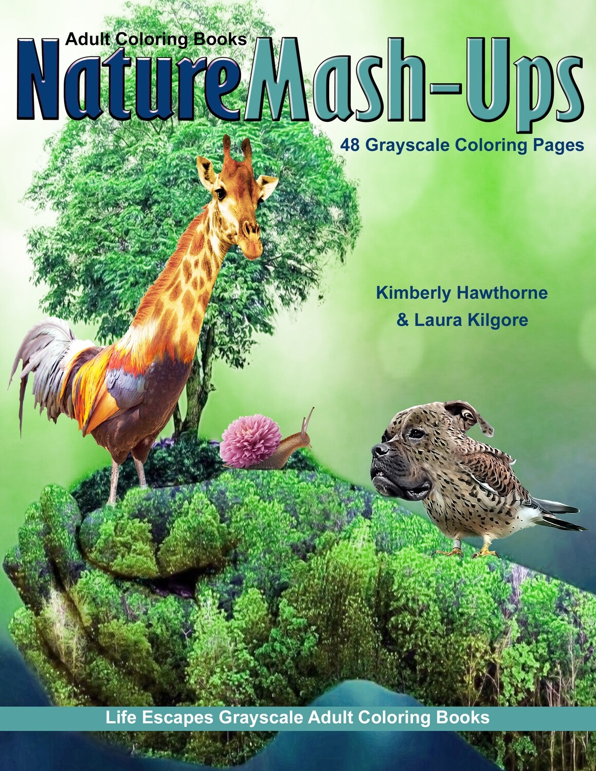 Nature Mashups Grayscale Adult Coloring Book PDF by Kimberly
