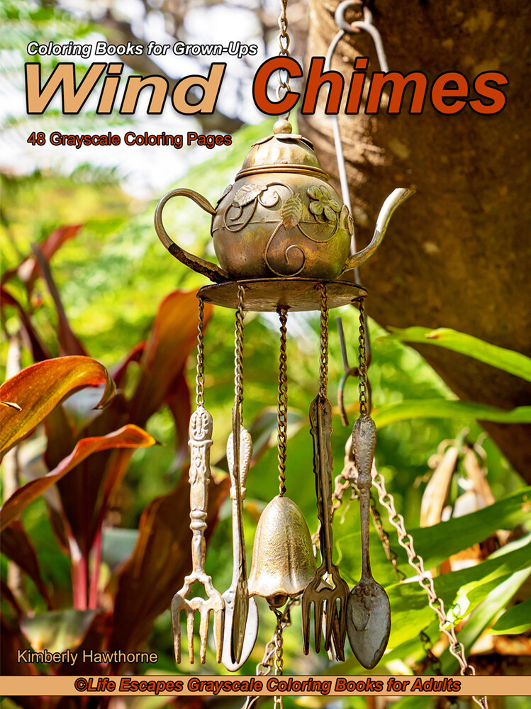Wind Chimes Grayscale Adult Coloring Book PDF