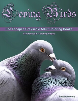 Loving Birds Grayscale Coloring Book PDF