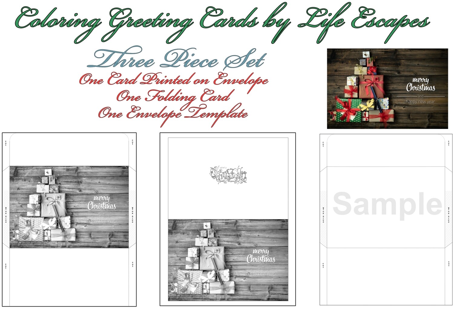 Coloring Cards Christmas Greeting Card #5