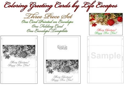Coloring Cards Christmas Greeting Card #9
