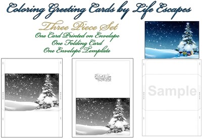 Coloring Cards Christmas Greeting Card #14