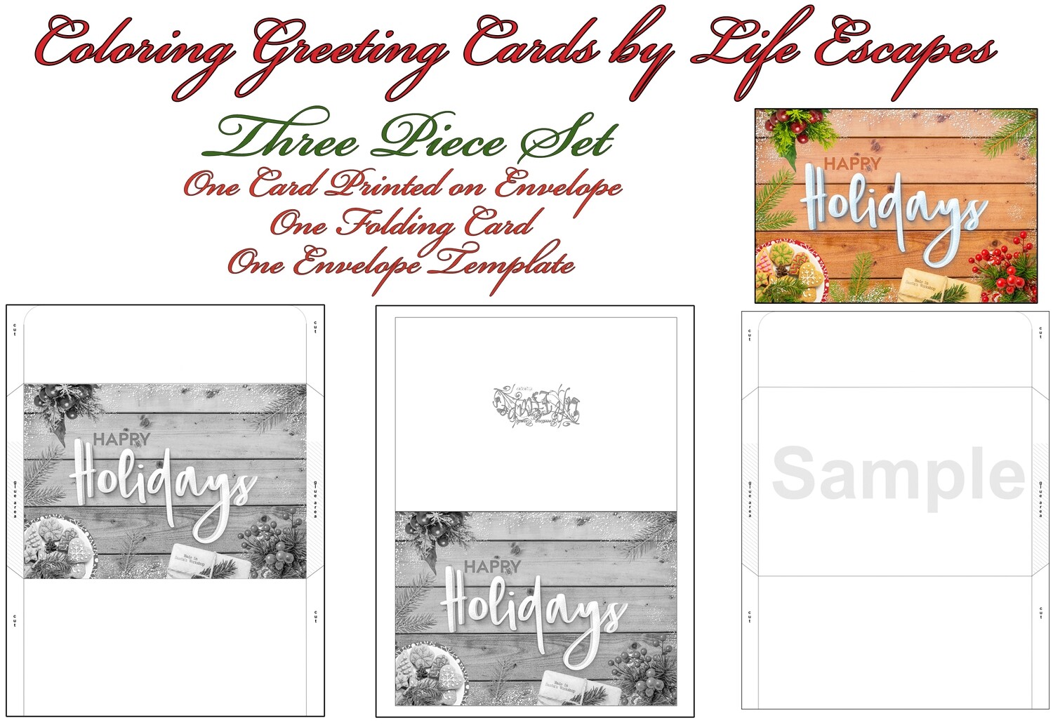 Coloring Cards Christmas Greeting Card #13