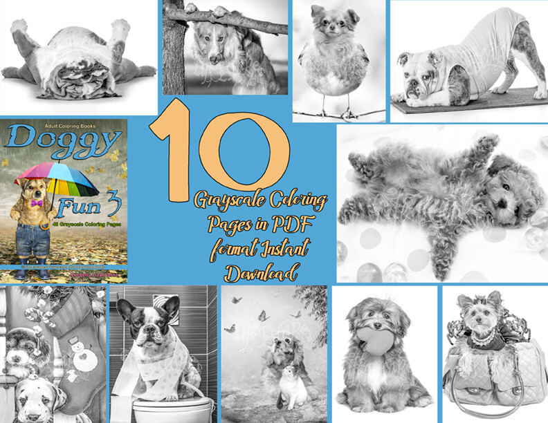 Doggy Fun 3 Sampler Pack 10 Coloring Pages PDF