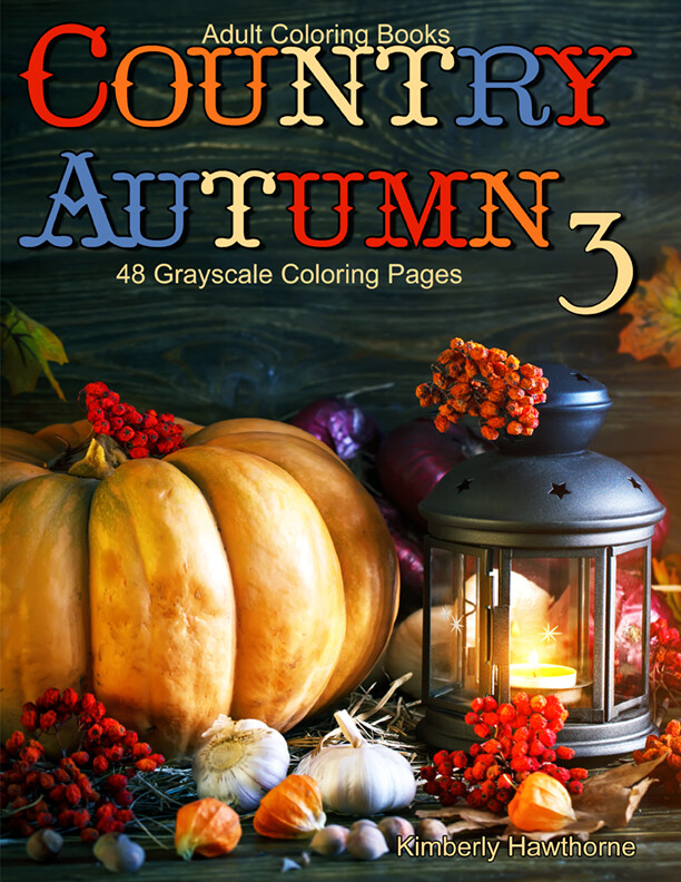 Country Autumn 3 Grayscale Coloring eBook PDF