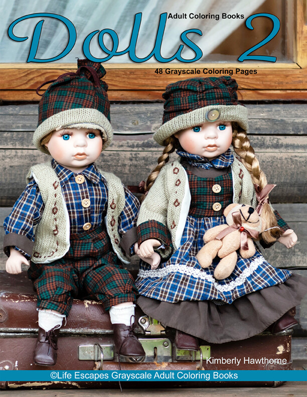 Dolls 2 Grayscale Coloring Book PDF
