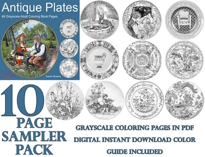 Antique Plates Sampler PDF Digital Download