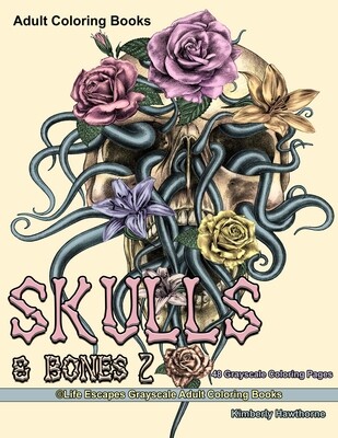 Skulls & Bones 2 Grayscale Adult Coloring Book PDF