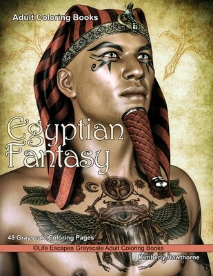 Egyptian Fantasy Grayscale Adult Coloring Book PDF