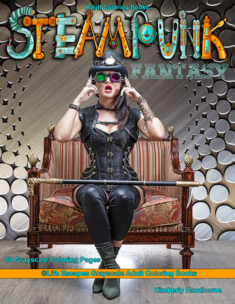 Steampunk Fantasy Grayscale Adult Coloring Book PDF