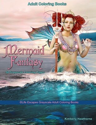 Mermaid Fantasy Grayscale Adult Coloring Book PDF