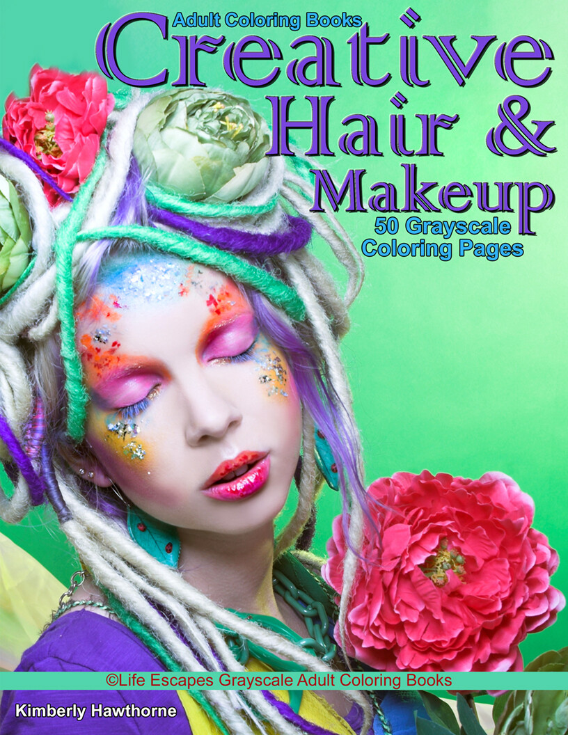 Creative Hair & Makeup Grayscale Adult Coloring Book PDF