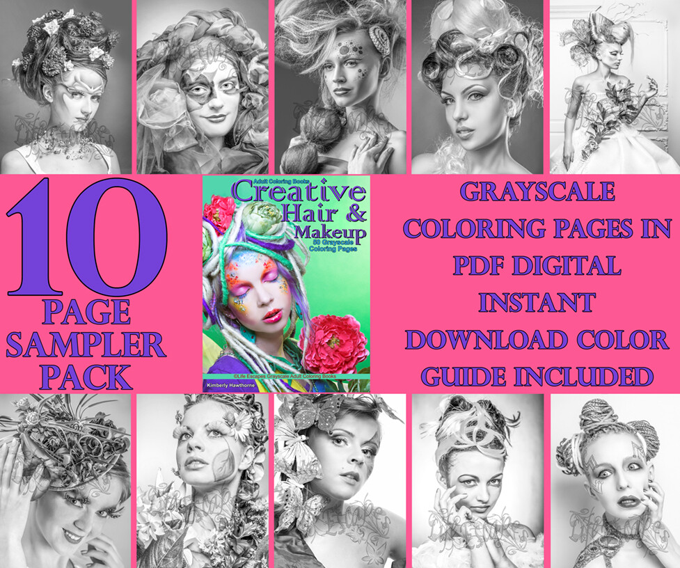 Creative Hair & Makeup Coloring Book Sampler Pack PDF