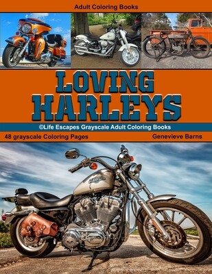 Loving Harleys Grayscale Adult Coloring Book PDF