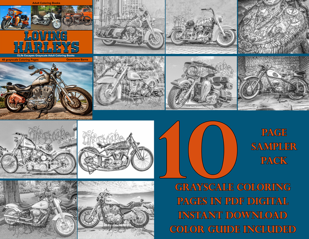 Loving Harleys Coloring Book Sampler Pack PDF