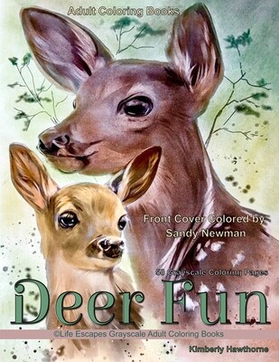 Deer Fun Grayscale Adult Coloring Book PDF