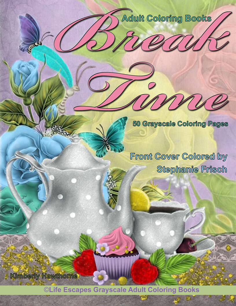 Break Time Grayscale Adult Coloring Book PDF