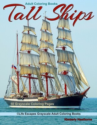 Tall Ships Grayscale Adult Coloring Book PDF