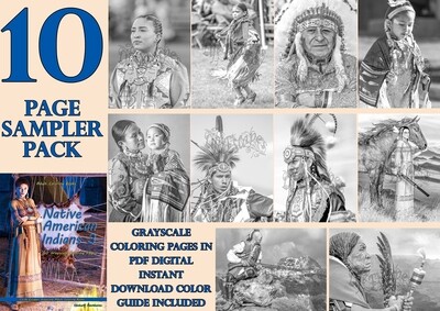 Native American Indians 3 Coloring Book Sampler Pack PDF