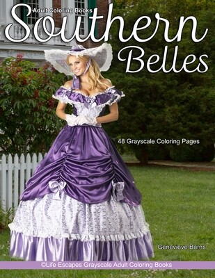 Southern Belles Grayscale Adult Coloring Book PDF