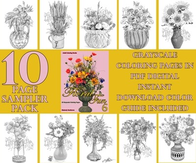Floral Fun 6 Coloring Book Sampler Pack PDF