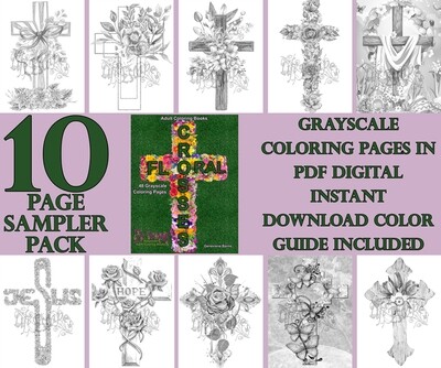 Floral Crosses Coloring Book Sampler Pack PDF