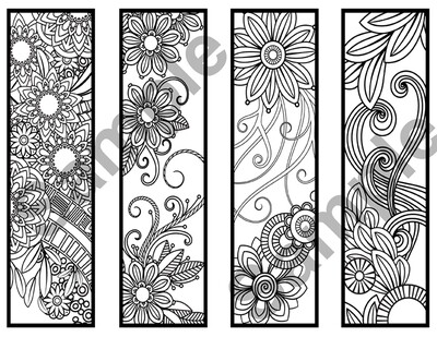 Colorable Bookmarks Set 4 of 4 Print and Color Bookmarks