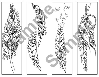 Colorable Bookmarks Set 1 of 4 Print and Color Bookmarks