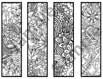 Colorable Bookmarks Set 3 of 4 Print and Color Bookmarks