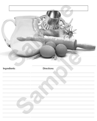 Printable Recipe Card Colorable #3 8x10 inches Instant Download
