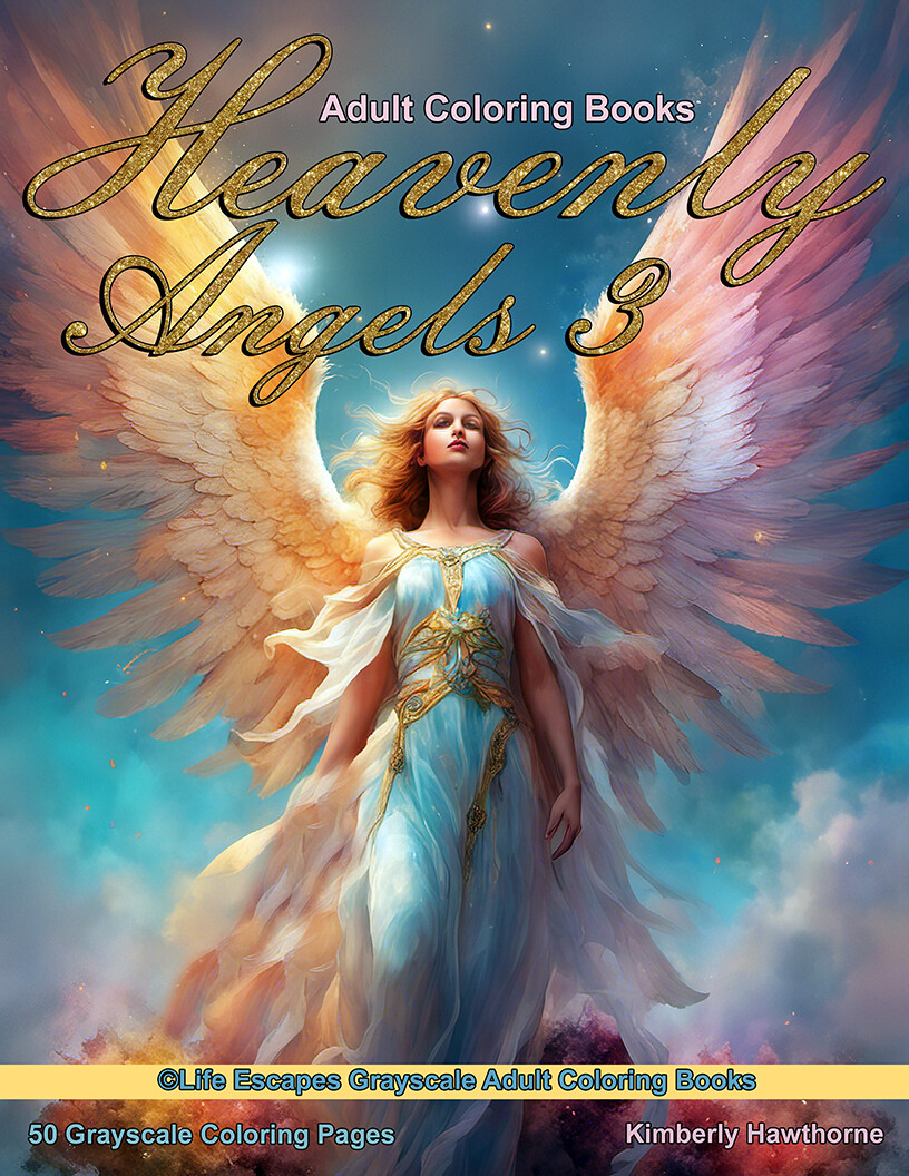 Heavenly Angels 3 Grayscale Coloring Book for Adults PDF